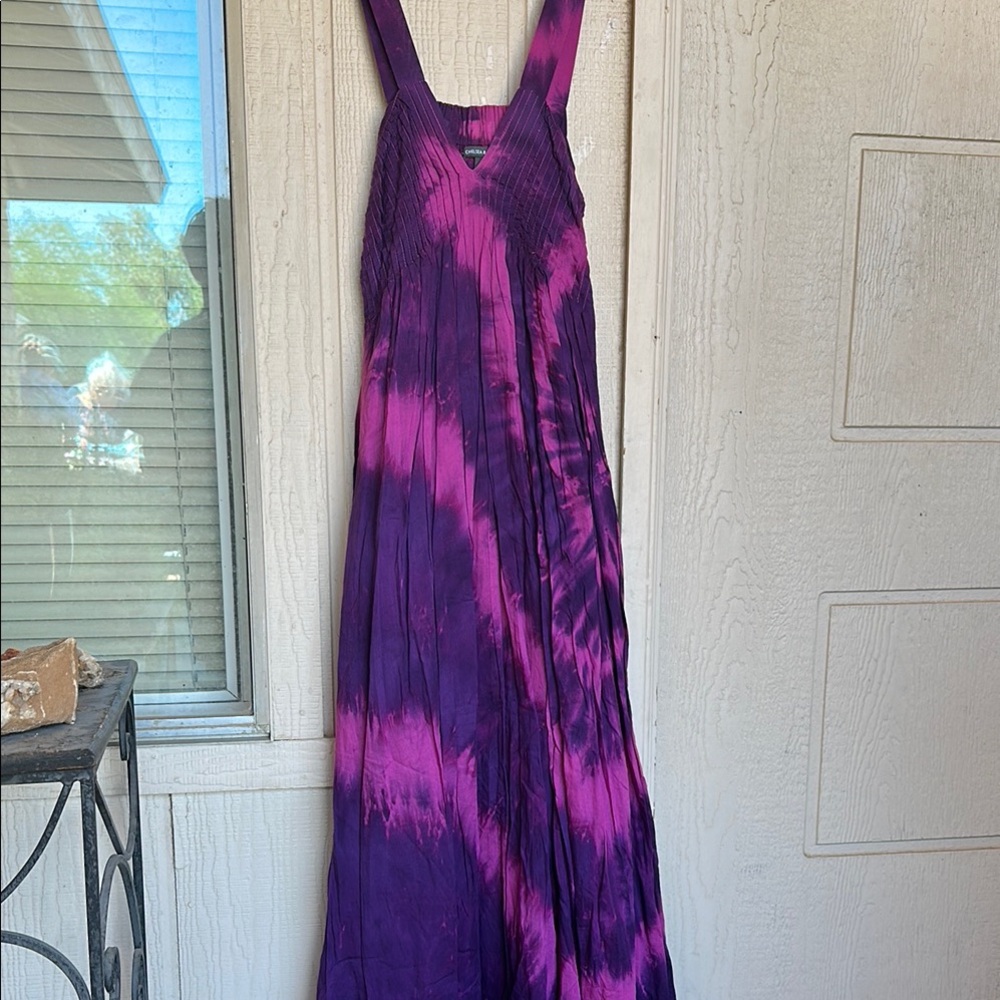 Chelsea & Theodore handcrafted tye-dye and Pink and Purple Dress